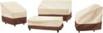loriano Patio Furniture Cover Set, 4 Piece Outdoor Furniture Cover Waterproof, 600D Heavy Duty Lawn Patio Set Covers (Large)