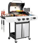 Cowsar Premium Dual-Burner Tabletop Gas Grill | 16,000 BTU Portable Propane Grill with 304 Stainless Steel & Dual Side Shelves – Compact Outdoor BBQ for Patio, Camping, and Backyard Grilling - Image 6