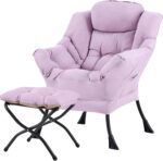 Tiita Modern Large Accent Chair with Ottoman, Comfy Leisure Sofa Armchair with Footrest, Reading Chair for Bedroom, Living Room, Dorm Rooms, Garden Dark Grey - Image 17