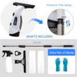 Window Vacuum Squeegee Cordless, Window Vacuum Cleaner with 2000Pa Streak-Free Suction, 30–40" Extension Pole, 11-Inch Cleaner Tool for High Windows, Shower Glass, Tiles & Mirrors - Image 4