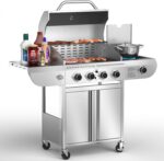 Electactic G41 Pro Gas Grill,Heavy-Duty Stainless Steel BBQ Grill,4 Burner Gas Grill with Side Burner,42000 BTU Propane Grill for Outdoor Cooking,Barbecue,Garden and Patio Backyard - Image 2