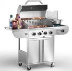 Electactic G41 Pro Gas Grill,Heavy-Duty Stainless Steel BBQ Grill,4 Burner Gas Grill with Side Burner,42000 BTU Propane Grill for Outdoor Cooking,Barbecue,Garden and Patio Backyard - Image 4