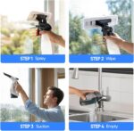 Window Vacuum Squeegee Cordless, Window Vacuum Cleaner with 2000Pa Streak-Free Suction, 30–40" Extension Pole, 11-Inch Cleaner Tool for High Windows, Shower Glass, Tiles & Mirrors - Image 8