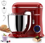 CEBORY 3-IN-1 Electric Stand Mixer, 6.5QT Bowl 660W 10-Speed Kitchen Mixer, Household Food Mixers include Dough Hook, Beater and Whisk, Bread Cake Mixer for Baking and Most Home Cooks, Black