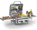 Cowsar Premium Dual-Burner Tabletop Gas Grill | 16,000 BTU Portable Propane Grill with 304 Stainless Steel & Dual Side Shelves – Compact Outdoor BBQ for Patio, Camping, and Backyard Grilling - Image 8