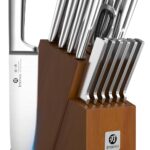 imarku Knife Set - Kitchen Knife Set 15 Pieces Japanese Stainless Steel Knife Block Set with Sharpener - Dishwasher Safe Kitchen's Knives - Ultra Sharp Chef Knife Set for Kitchen