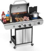 Electactic G41 Pro Gas Grill,Heavy-Duty Stainless Steel BBQ Grill,4 Burner Gas Grill with Side Burner,42000 BTU Propane Grill for Outdoor Cooking,Barbecue,Garden and Patio Backyard - Image 3