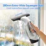 Window Vacuum Squeegee Cordless, Window Vacuum Cleaner with 2000Pa Streak-Free Suction, 30–40" Extension Pole, 11-Inch Cleaner Tool for High Windows, Shower Glass, Tiles & Mirrors - Image 6