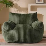 Gericco Giant Plush Bean Bag Chair for Adults with Armrests - Oversized Comfy Green Beanbag Lounge Lazy Floor Sofa Accent Chair for Living Room, Bedroom & Dorm, Cozy Fluffy Single Cloud Mini Couch - Image 15