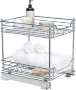 Household Essentials Chrome-Plated Steel Dual-Tier Slide-Out Organizer - Image 12