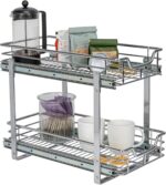 Household Essentials Chrome-Plated Steel Dual-Tier Slide-Out Organizer - Image 6