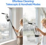 Window Vacuum Squeegee Cordless, Window Vacuum Cleaner with 2000Pa Streak-Free Suction, 30–40" Extension Pole, 11-Inch Cleaner Tool for High Windows, Shower Glass, Tiles & Mirrors - Image 3