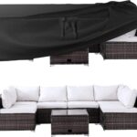 Ruimoy Patio Furniture Covers, Outdoor Furniture Cover Waterproof, General Purpose, Outside Table and Chair Covers, Heavy Duty 600D (108 Inch L x 82 Inch W x 27.9 Inch H)