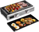 CAMPLUX Propane Griddle Grill 2-in-1 11,000 BTU, Portable Camping Griddle Ceramic Coated, 18-Inch Tabletop Grill with 20 lbs and RV Regulator for BBQ, Camping, RV Picnic and Tailgating - Image 4