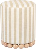 Tov Furniture Dex Cream Upcycled Fabric Ottoman - Image 6