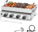 Cowsar Premium Dual-Burner Tabletop Gas Grill | 16,000 BTU Portable Propane Grill with 304 Stainless Steel & Dual Side Shelves – Compact Outdoor BBQ for Patio, Camping, and Backyard Grilling - Image 5