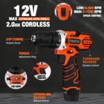 255-Piece Tool Set - Tool Kit with 12V Cordless Drill Driver, Toolbox Storage Case with Drawer, General Household Drill Set for DIY Projects, Home Repairs, Handyman - Image 4