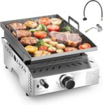 Cowsar Premium Dual-Burner Tabletop Gas Grill | 16,000 BTU Portable Propane Grill with 304 Stainless Steel & Dual Side Shelves – Compact Outdoor BBQ for Patio, Camping, and Backyard Grilling - Image 2