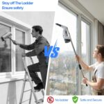 Window Vacuum Squeegee Cordless, Window Vacuum Cleaner with 2000Pa Streak-Free Suction, 30–40" Extension Pole, 11-Inch Cleaner Tool for High Windows, Shower Glass, Tiles & Mirrors - Image 2