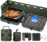 Camping Stove, 2 Burner Propane Stove With Grill,17,000 BTU Camp Stove, Foldable Camping Stove Propane Includes Carry Bag,Windscreen & Grill,Adjustable Burners & Piezo Ignition for Tailgating,BBQ,Camp - Image 3