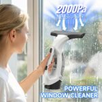 Window Vacuum Squeegee Cordless, Window Vacuum Cleaner with 2000Pa Streak-Free Suction, 30–40" Extension Pole, 11-Inch Cleaner Tool for High Windows, Shower Glass, Tiles & Mirrors - Image 5