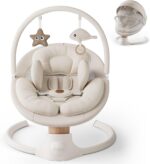 Baby Swings for Infants, FasonBaby Electric Baby Swing with 10 Preset Melodies, 5 Speeds, Remote Control and Bluetooth - Portable Infant Swing for Indoor and Outdoor(Beige) - Image 5
