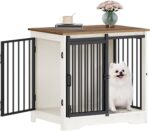 31.9" Dog Crate Furniture with Barn Door, Heavy Duty Dog Kennel Indoor with 2 Doors, Wooden Pet Cage End Table for Small Medium Dogs up to 44 lb, Anti-Chew Anti-Escape, Black DFC83604B - Image 8