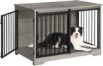 31.9" Dog Crate Furniture with Barn Door, Heavy Duty Dog Kennel Indoor with 2 Doors, Wooden Pet Cage End Table for Small Medium Dogs up to 44 lb, Anti-Chew Anti-Escape, Black DFC83604B - Image 7