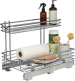 Household Essentials Chrome-Plated Steel Dual-Tier Slide-Out Organizer - Image 3