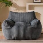Gericco Giant Plush Bean Bag Chair for Adults with Armrests - Oversized Comfy Green Beanbag Lounge Lazy Floor Sofa Accent Chair for Living Room, Bedroom & Dorm, Cozy Fluffy Single Cloud Mini Couch - Image 12