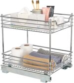 Household Essentials Chrome-Plated Steel Dual-Tier Slide-Out Organizer - Image 9