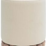 Tov Furniture Dex Cream Upcycled Fabric Ottoman