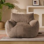 Gericco Giant Plush Bean Bag Chair for Adults with Armrests - Oversized Comfy Green Beanbag Lounge Lazy Floor Sofa Accent Chair for Living Room, Bedroom & Dorm, Cozy Fluffy Single Cloud Mini Couch - Image 3