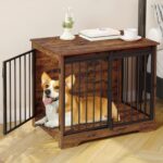 31.9" Dog Crate Furniture with Barn Door, Heavy Duty Dog Kennel Indoor with 2 Doors, Wooden Pet Cage End Table for Small Medium Dogs up to 44 lb, Anti-Chew Anti-Escape, Black DFC83604B - Image 17