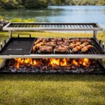 Luxury Argentine Grill with removable iron modules + Iron griddle - Argentina Grill - BBQ Parrilla Asado. Sor Pampa Grill - Cod 10 (36 x 24 in)