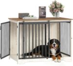 31.9" Dog Crate Furniture with Barn Door, Heavy Duty Dog Kennel Indoor with 2 Doors, Wooden Pet Cage End Table for Small Medium Dogs up to 44 lb, Anti-Chew Anti-Escape, Black DFC83604B - Image 6