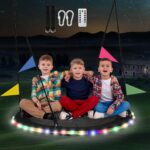 48 Inch Tree Swing with LED Light for Kids, 900lbs Flying Saucer Swing, with Adjustable Hanging Straps, for Indoor and Outdoor, Great Gifts for Kids (48INCH) - Image 2