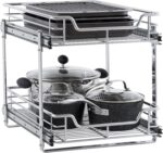 Household Essentials Chrome-Plated Steel Dual-Tier Slide-Out Organizer - Image 8