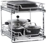 Household Essentials Chrome-Plated Steel Dual-Tier Slide-Out Organizer - Image 19