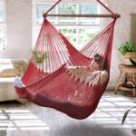 Upgraded Caribbean Hammock Chair with Detachable Metal Bar, Large Hammock Swing Chair, XL Rope Hanging Chair for Outdoor Indoor, 330 LBS Weight Capacity, Burlywood - Image 5