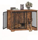 31.9" Dog Crate Furniture with Barn Door, Heavy Duty Dog Kennel Indoor with 2 Doors, Wooden Pet Cage End Table for Small Medium Dogs up to 44 lb, Anti-Chew Anti-Escape, Black DFC83604B - Image 10