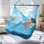 Upgraded Caribbean Hammock Chair with Detachable Metal Bar, Large Hammock Swing Chair, XL Rope Hanging Chair for Outdoor Indoor, 330 LBS Weight Capacity, Burlywood - Image 7