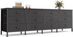 Huuger 70 Inch Dresser for Bedroom, TV Stand for 65, 75, 80 Inch TV, 12 Fabric Drawer Long Dresser, Large Entertainment Center for Bedroom, Wide Chest of Drawer with Storage, Rustic Brown - Image 5