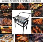 Flipping Charcoal Grill with Wheels, 360° Rotating BBQ Cooking Grid Stand-up Grills, Heavy Duty Square Outdoor Detachable Portable Grillfor Camping Garden Commercial Barbeque - Image 6