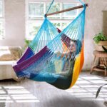 Upgraded Caribbean Hammock Chair with Detachable Metal Bar, Large Hammock Swing Chair, XL Rope Hanging Chair for Outdoor Indoor, 330 LBS Weight Capacity, Burlywood - Image 2